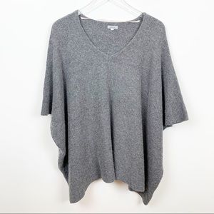 Lemon Gray V-Neck Poncho Sweater